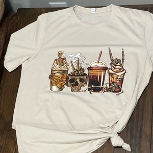 skull latte shirt! Made to order, message me & go click the link to my etsy!